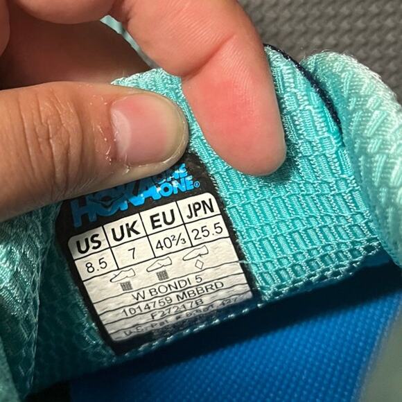 Hoka One One Womens Bondi 5 1014759 MBBRD Blue Running Shoes Sneakers Size 8.5e - Picture 8 of 8